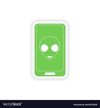 Paper sticker on white background mobile phone vector image