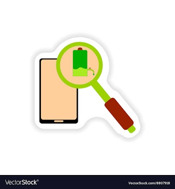 Paper sticker on white background Mobile phone vector image