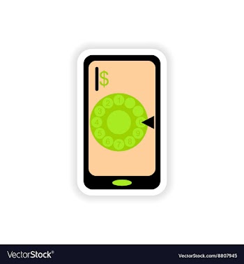 Paper sticker on white background mobile phone vector image