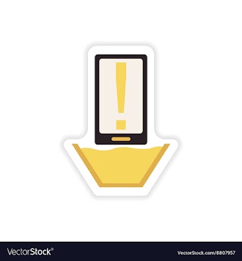 Paper sticker on white background mobile phone vector image