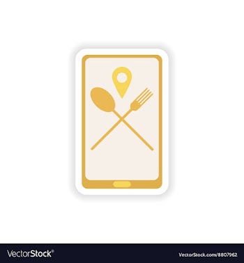 Paper sticker on white background mobile phone vector image