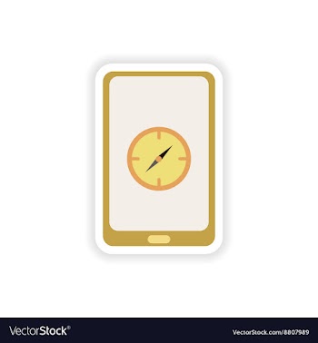 Paper sticker on white background mobile phone vector image