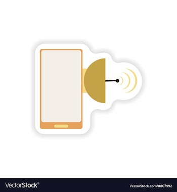 Paper sticker on white background mobile phone vector image