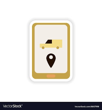 Paper sticker on white background mobile phone vector image