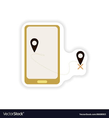 Paper sticker on white background mobile phone vector image