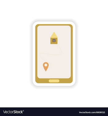 Paper sticker on white background mobile phone vector image