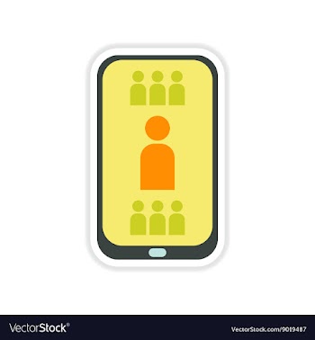 Paper sticker on white background mobile phone vector image