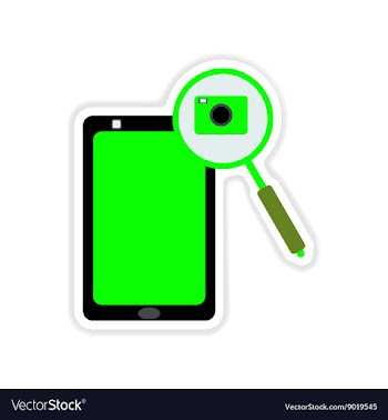 Paper sticker on white background mobile phone vector image