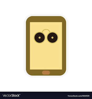 Paper sticker on white background mobile phone vector image