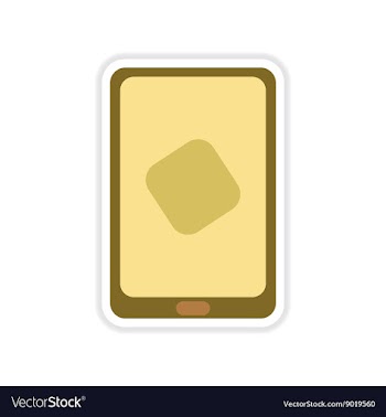 Paper sticker on white background mobile phone vector image