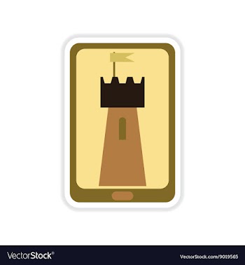 Paper sticker on white background mobile phone vector image