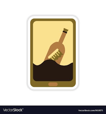 Paper sticker on white background mobile phone vector image