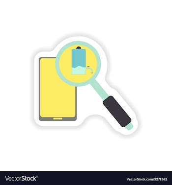 Paper sticker on white background Mobile phone vector image