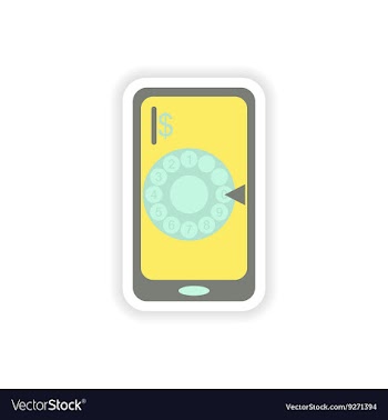 Paper sticker on white background mobile phone vector image
