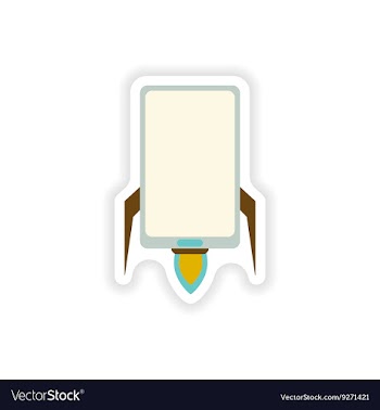 Paper sticker on white background mobile phone vector image