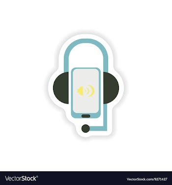 Paper sticker on white background mobile phone vector image