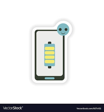 Paper sticker on white background mobile phone vector image