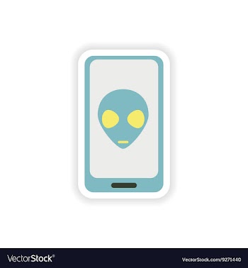 Paper sticker on white background mobile phone vector image
