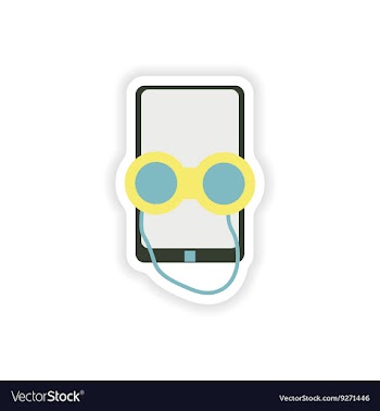 Paper sticker on white background mobile phone vector image