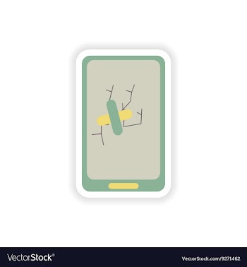 Paper sticker on white background mobile phone vector image