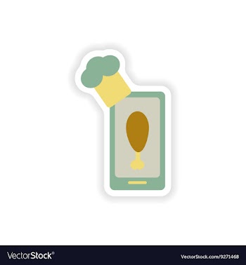 Paper sticker on white background mobile phone vector image