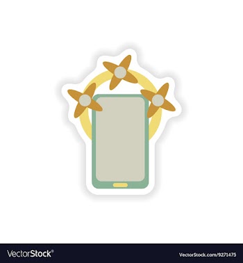 Paper sticker on white background mobile phone vector image