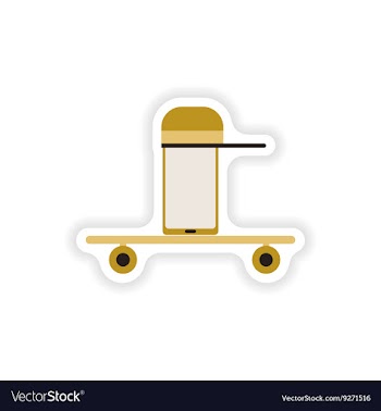 Paper sticker on white background mobile phone vector image