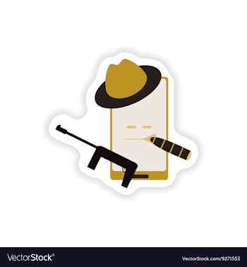 Paper sticker on white background mobile phone vector image