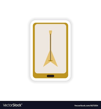 Paper sticker on white background mobile phone vector image