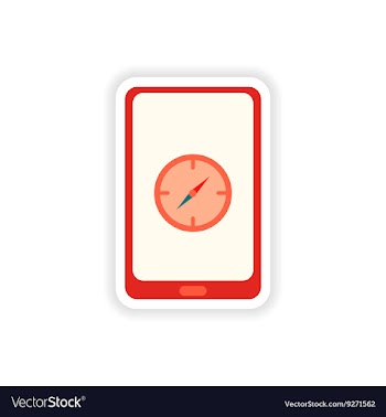 Paper sticker on white background mobile phone vector image