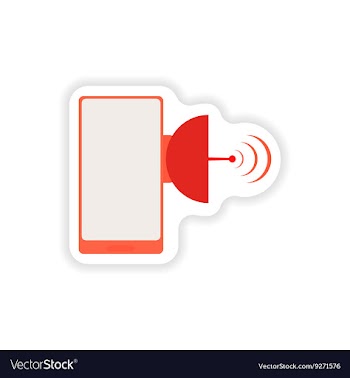 Paper sticker on white background mobile phone vector image