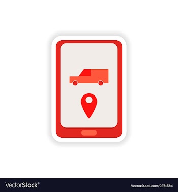 Paper sticker on white background mobile phone vector image