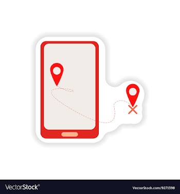 Paper sticker on white background mobile phone vector image