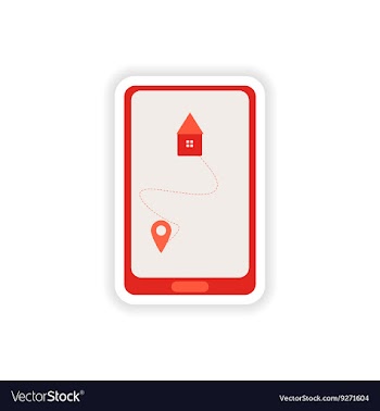 Paper sticker on white background mobile phone vector image