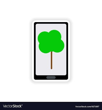 Paper sticker on white background mobile phone vector image
