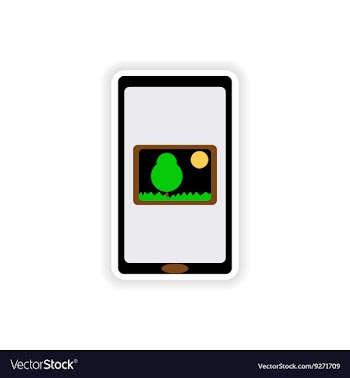 Paper sticker on white background mobile phone vector image