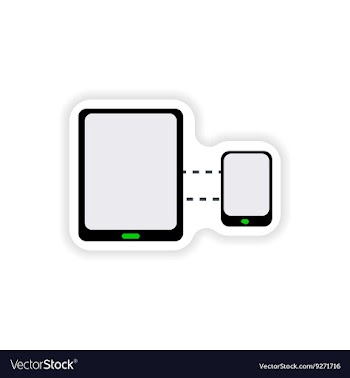 Paper sticker on white background mobile phone vector image