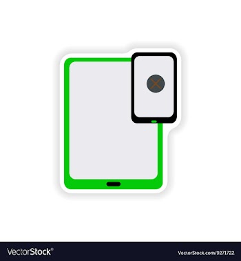 Paper sticker on white background mobile phone vector image