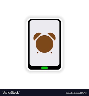 Paper sticker on white background Mobile Phone vector image