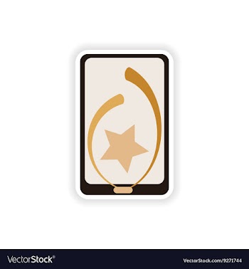 Paper sticker on white background mobile phone vector image