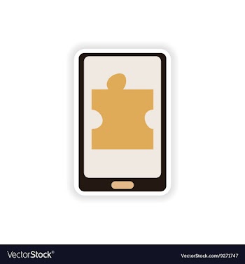 Paper sticker on white background mobile phone vector image