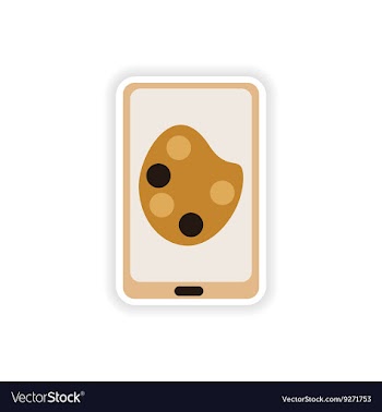Paper sticker on white background mobile phone vector image