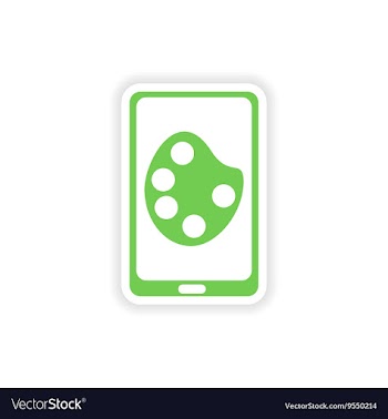 Paper sticker on white background mobile phone vector image
