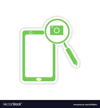 Paper sticker on white background mobile phone vector image