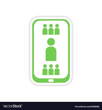 Paper sticker on white background mobile phone vector image