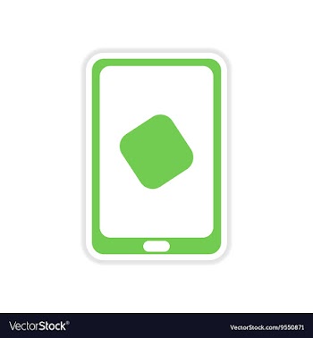 Paper sticker on white background mobile phone vector image