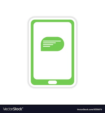 Paper sticker on white background mobile phone vector image