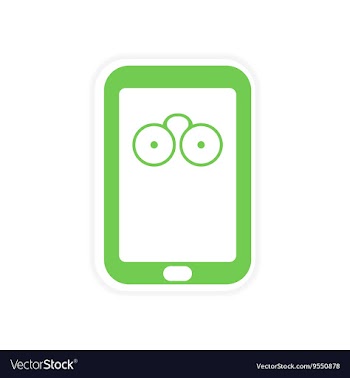 Paper sticker on white background mobile phone vector image