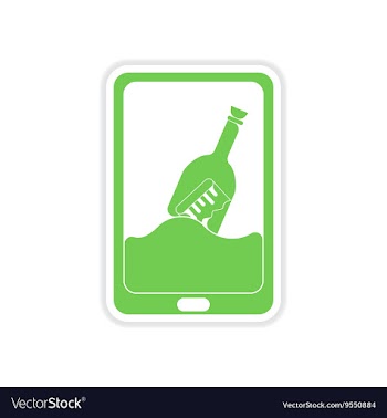 Paper sticker on white background mobile phone vector image