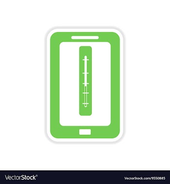 Paper sticker on white background mobile phone vector image